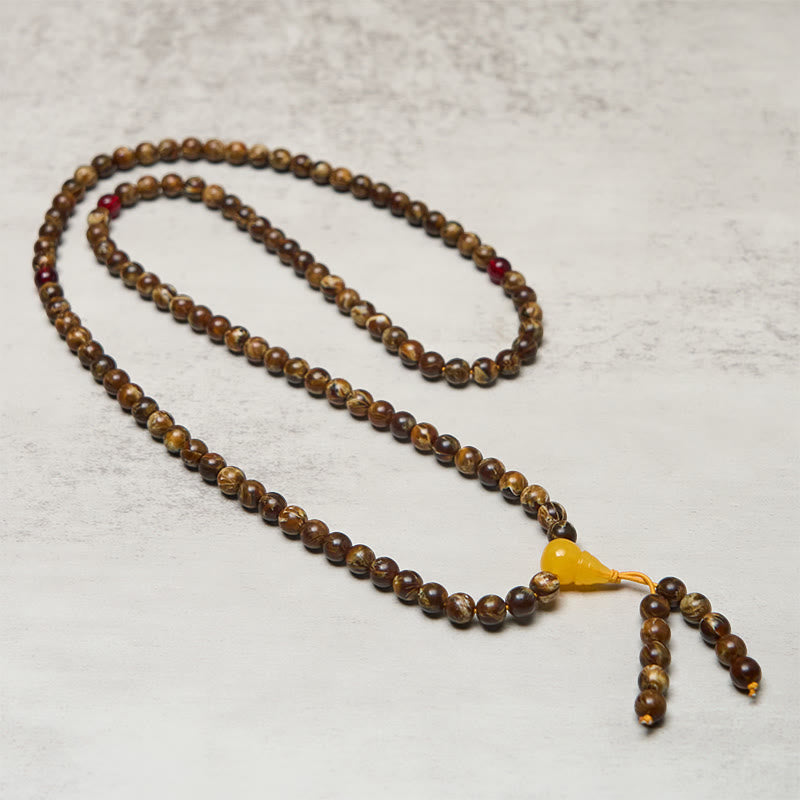 Wear FengShui 108 Beads Multicolored Amber Gourd Charm Mala
