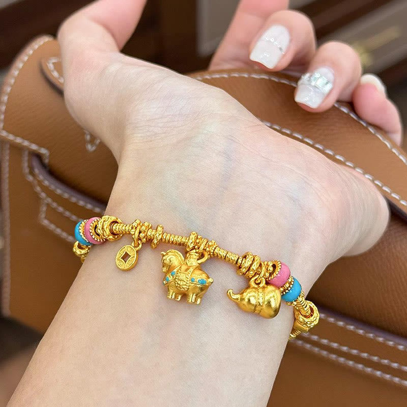 Wear FengShui Year Of The Horse Gourd Copper Coin Copper Balance Bracelet