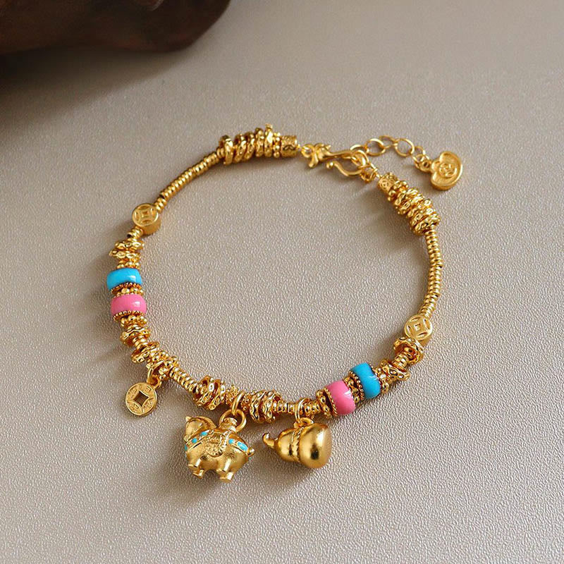 Wear FengShui Year Of The Horse Gourd Copper Coin Copper Balance Bracelet