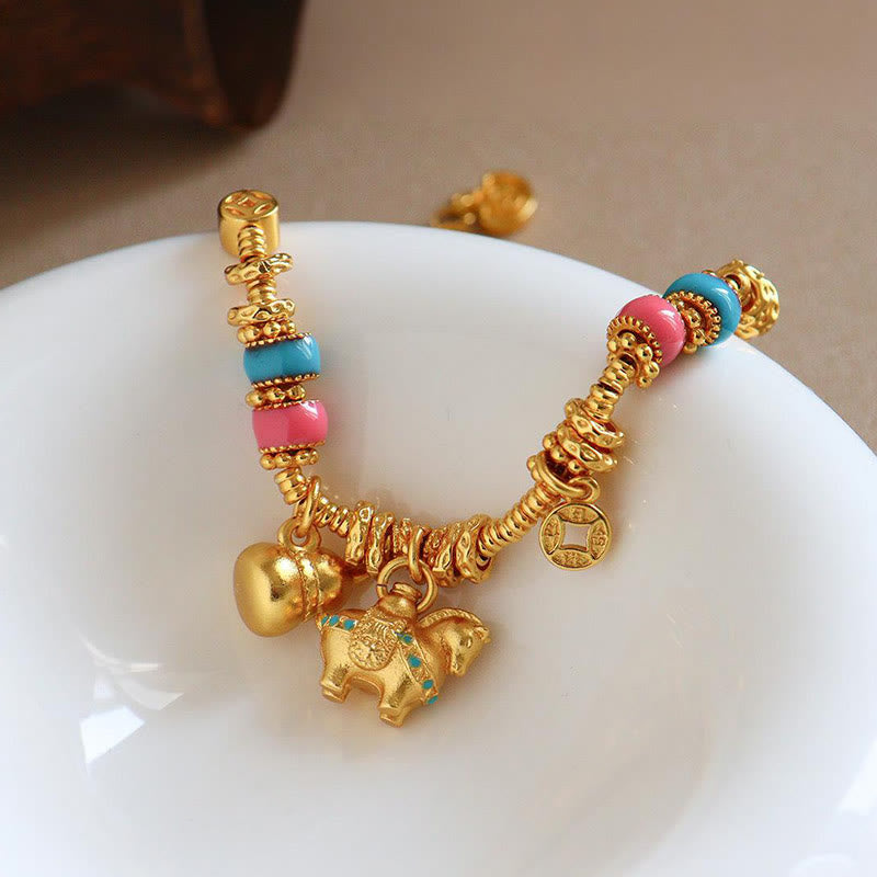 Wear FengShui Year Of The Horse Gourd Copper Coin Copper Balance Bracelet