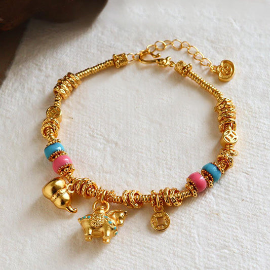 Wear FengShui Year Of The Horse Gourd Copper Coin Copper Balance Bracelet