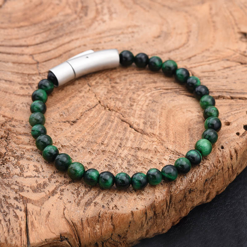 Wear FengShui Turquoise Black Glitter Stone Tiger Eye Positive Bracelet