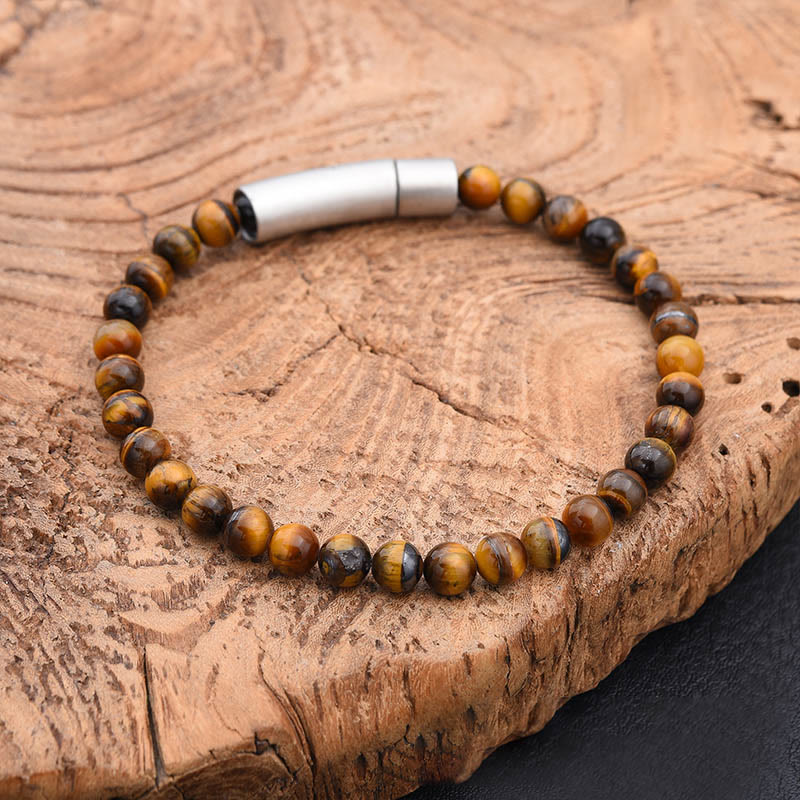Wear FengShui Turquoise Black Glitter Stone Tiger Eye Positive Bracelet