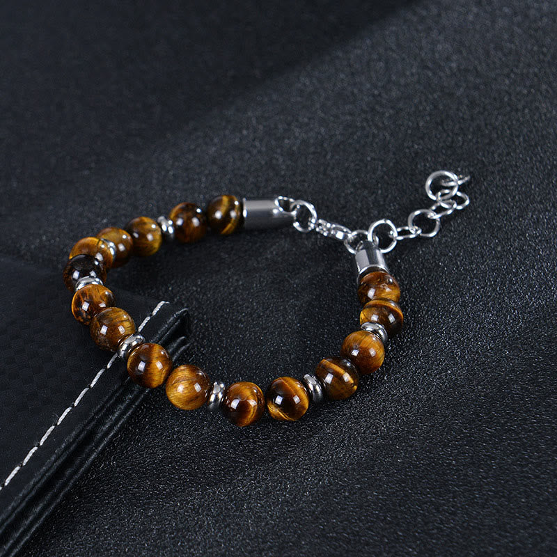 Wear FengShui Tiger Eye Various Natural Stone Beads Protection Bracelet