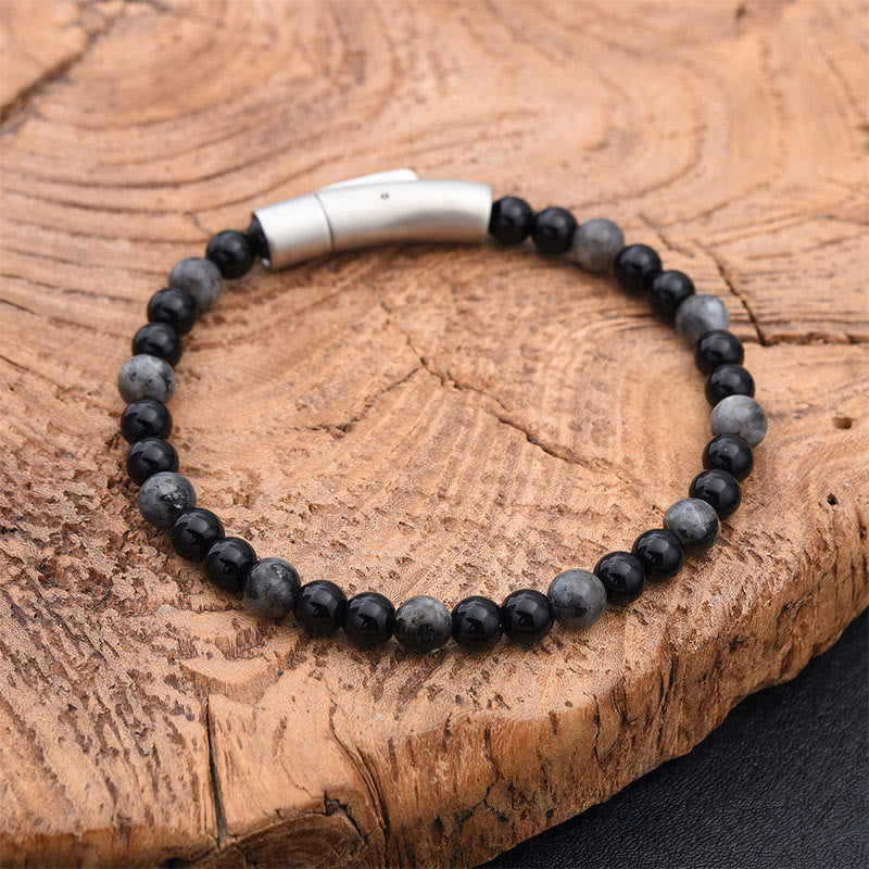 Wear FengShui Turquoise Black Glitter Stone Tiger Eye Positive Bracelet