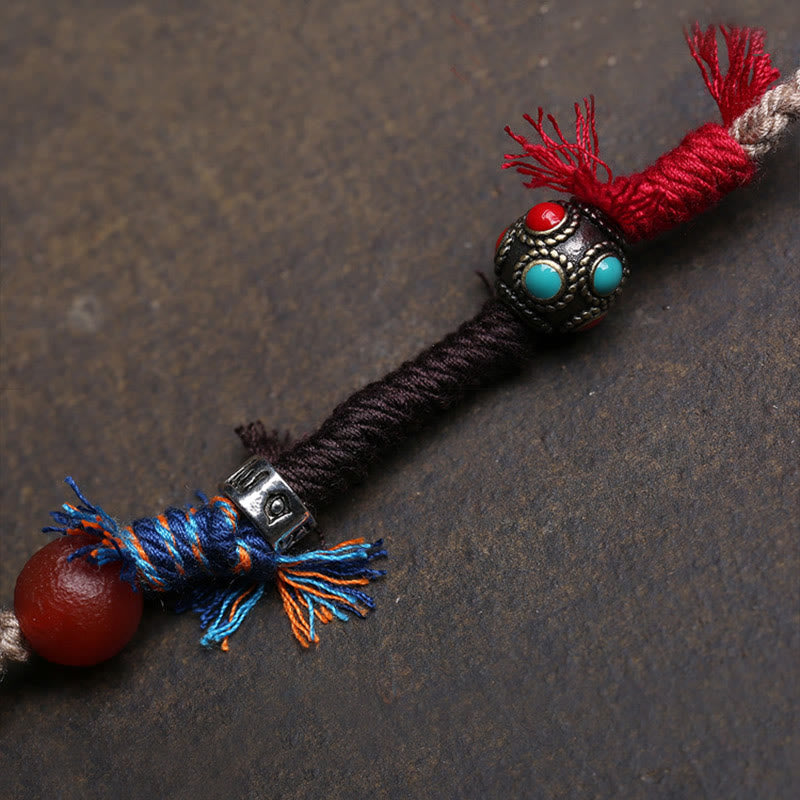 Wear FengShui Copper Turquoise Dzi Bead Luck Necklace Pendants