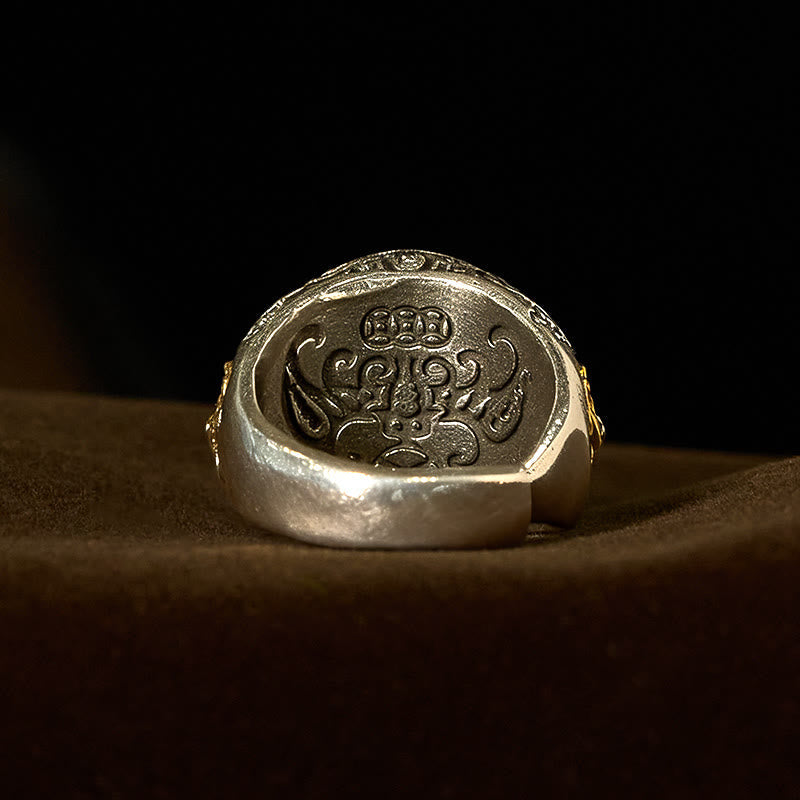 Wear FengShui Copper Bagua Copper Coins Wealth Rotatable Adjustable Ring
