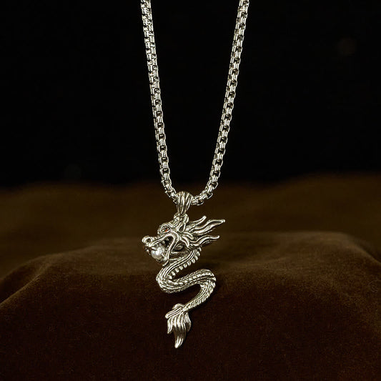 Wear FengShui Dragon Copper Balance Luck Necklace Pendant