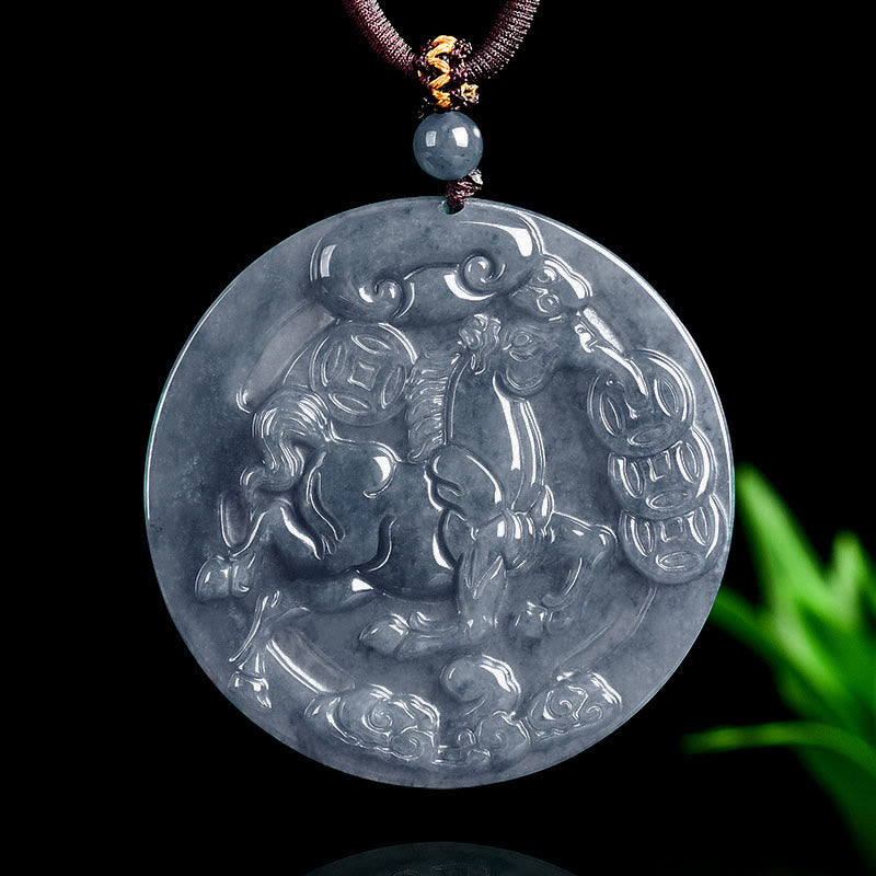 Wear FengShui Year Of The Horse Jade Prosperity Abundance Necklace Pendants