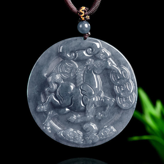 Wear FengShui Year Of The Horse Jade Prosperity Abundance Necklace Pendants