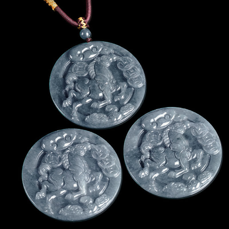 Wear FengShui Year Of The Horse Jade Prosperity Abundance Necklace Pendants