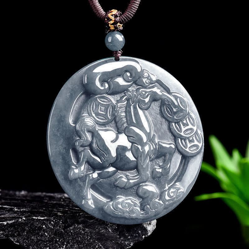 Wear FengShui Year Of The Horse Jade Prosperity Abundance Necklace Pendants