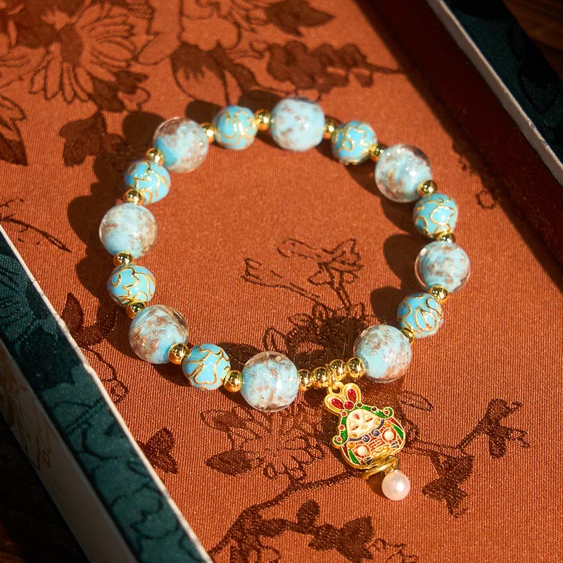 Wear FengShui Rabbit Liuli Glass Luck Bracelet