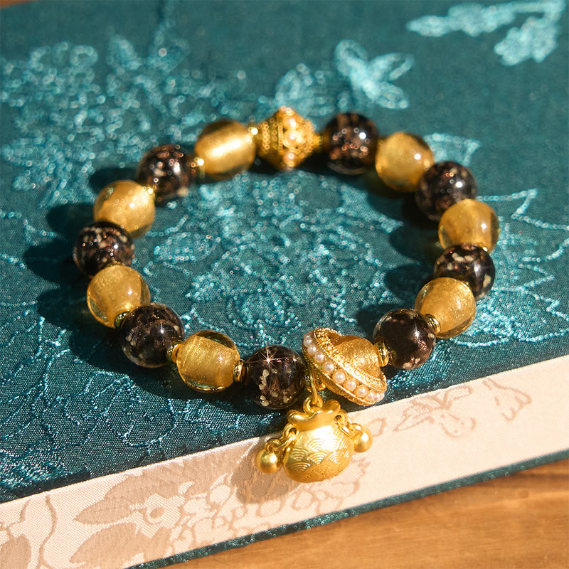 Wear FengShui Fu Character Liuli Glass Blessings Bracelet