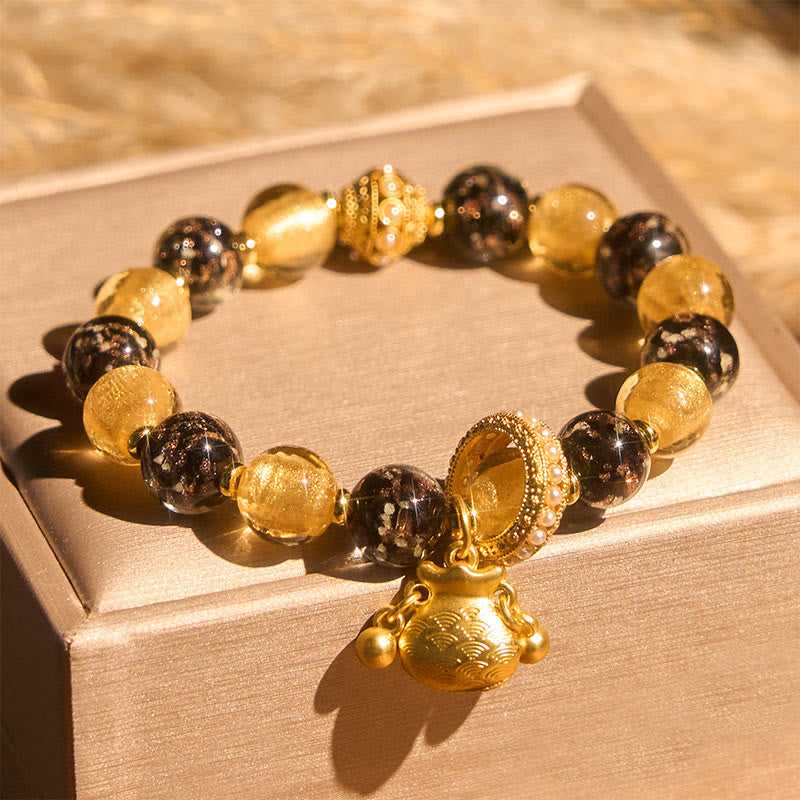 Wear FengShui Fu Character Liuli Glass Blessings Bracelet