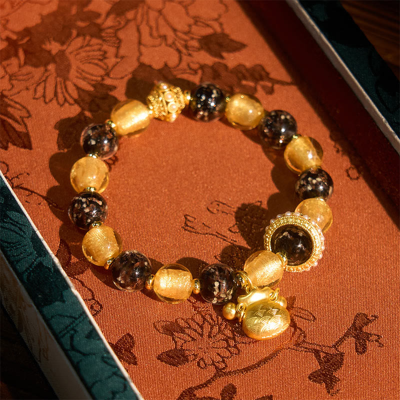 Wear FengShui Fu Character Liuli Glass Blessings Bracelet