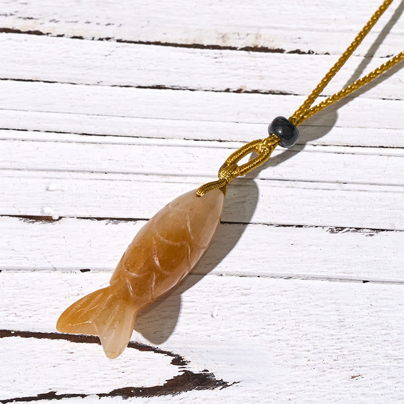 Wear FengShui Carving Koi Fish Pink Crystal Indian Agate Amethyst Warmth Prosperity Necklace Pendant