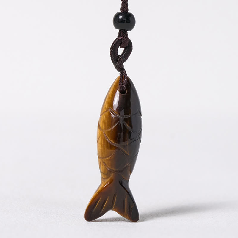 Wear FengShui Carving Koi Fish Pink Crystal Indian Agate Amethyst Warmth Prosperity Necklace Pendant