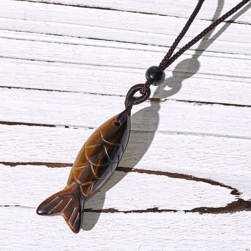 Wear FengShui Carving Koi Fish Pink Crystal Indian Agate Amethyst Warmth Prosperity Necklace Pendant