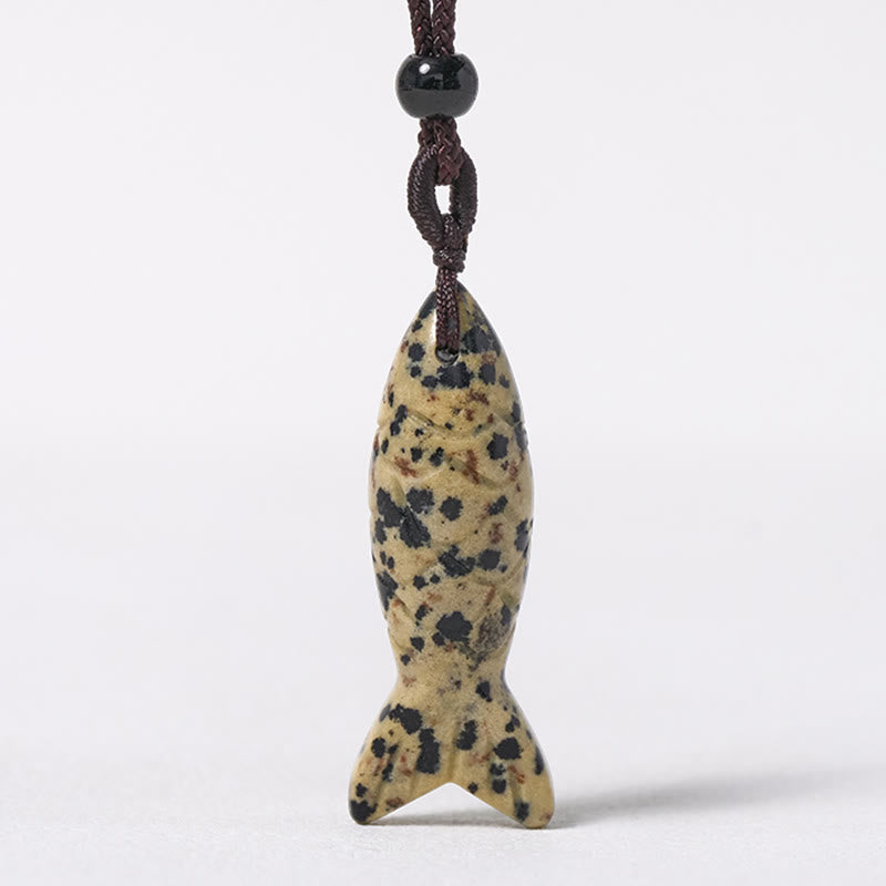 Wear FengShui Carving Koi Fish Pink Crystal Indian Agate Amethyst Warmth Prosperity Necklace Pendant