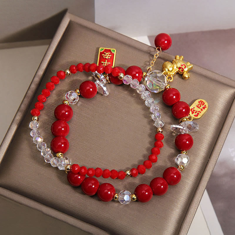 Wear FengShui Year Of The Horse Ingot Prosperity 2Pcs Bracelet
