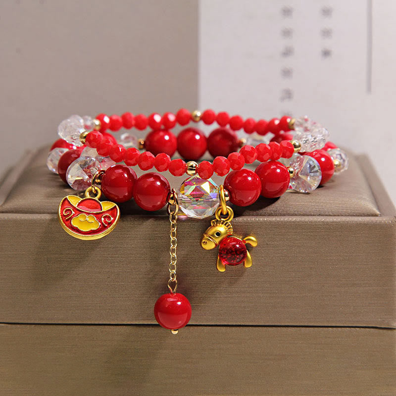 Wear FengShui Year Of The Horse Ingot Prosperity 2Pcs Bracelet