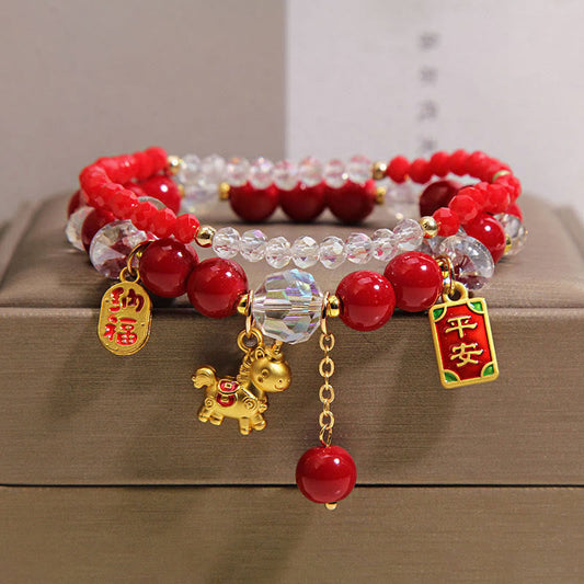 Wear FengShui Year Of The Horse Ingot Prosperity 2Pcs Bracelet