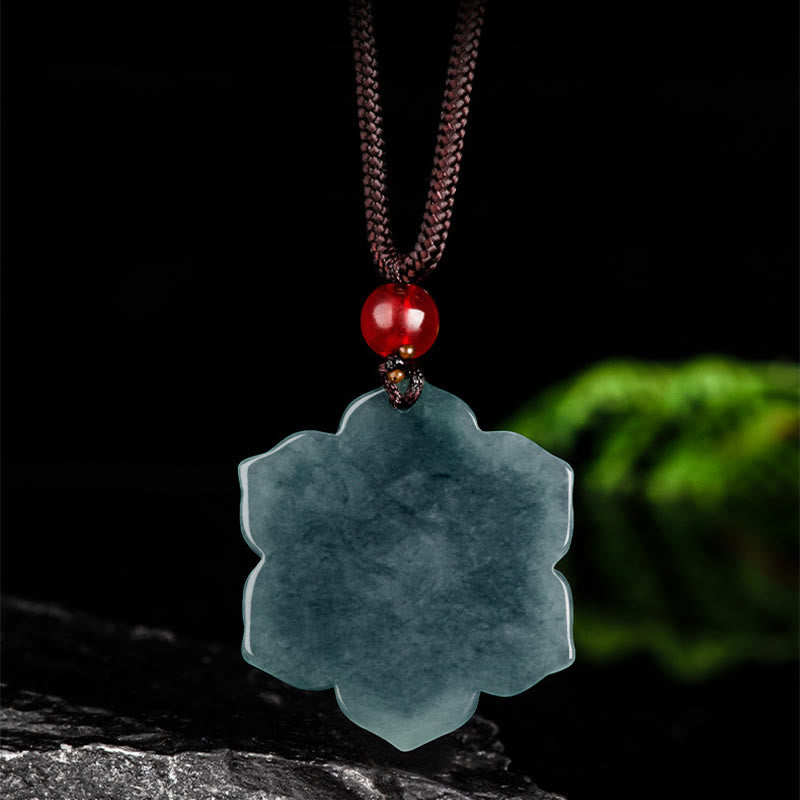 Wear FengShui Peach Blossom Jade Prosperity Necklace Pendants