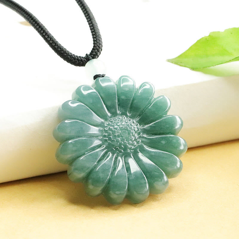 Wear FengShui Sunflower Jade Abundance Necklace Pendants