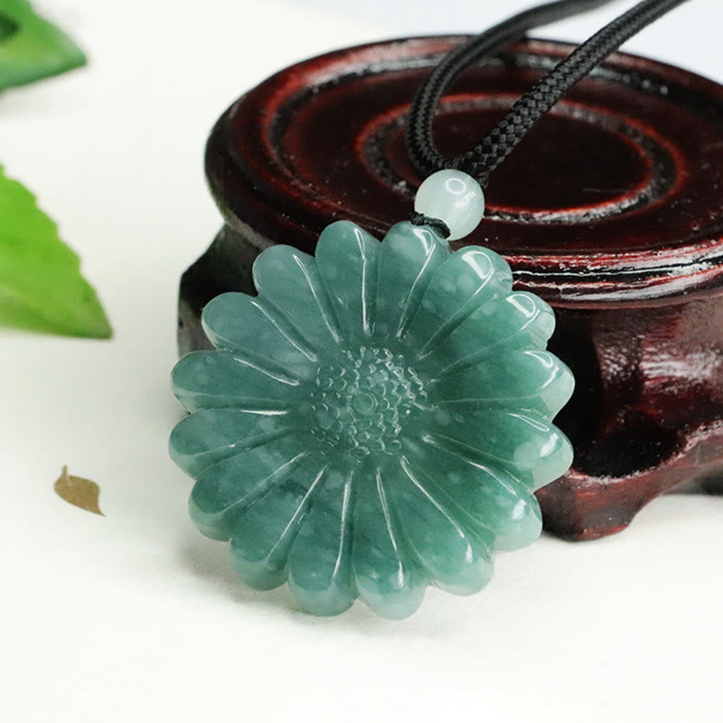 Wear FengShui Sunflower Jade Abundance Necklace Pendants