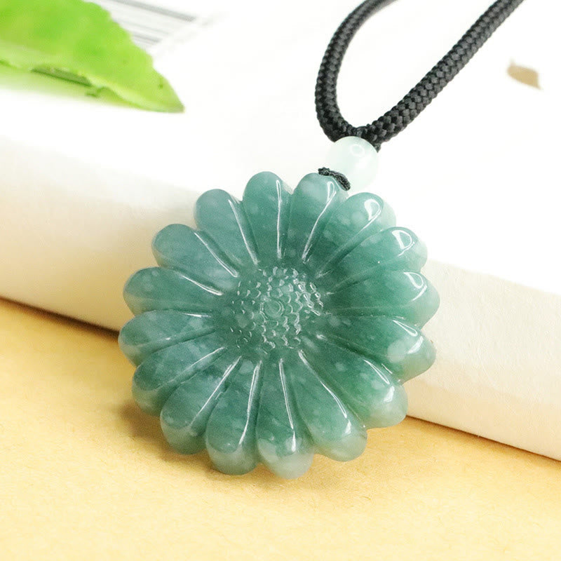 Wear FengShui Sunflower Jade Abundance Necklace Pendants