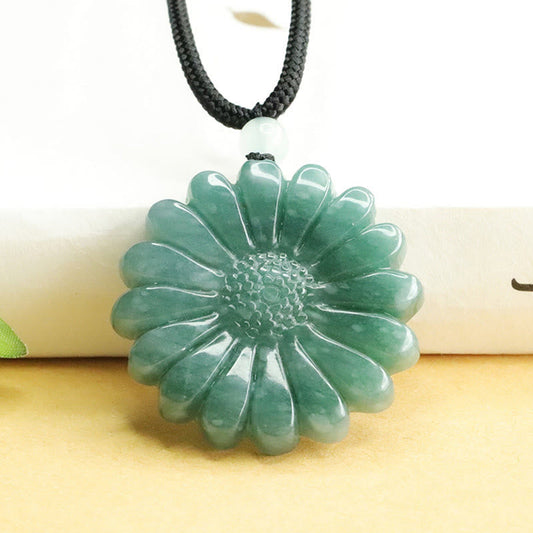 Wear FengShui Sunflower Jade Abundance Necklace Pendants