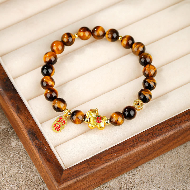 Wear FengShui Year Of The Horse Tiger Eye Courage Bracelet