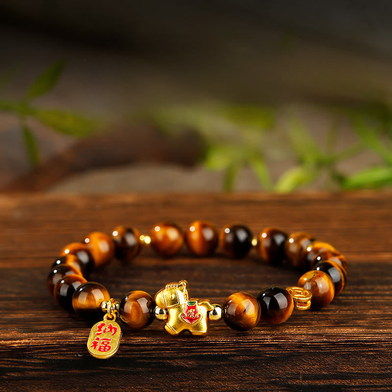 Wear FengShui Year Of The Horse Tiger Eye Courage Bracelet