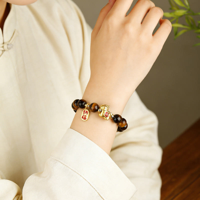 Wear FengShui Year Of The Horse Tiger Eye Courage Bracelet