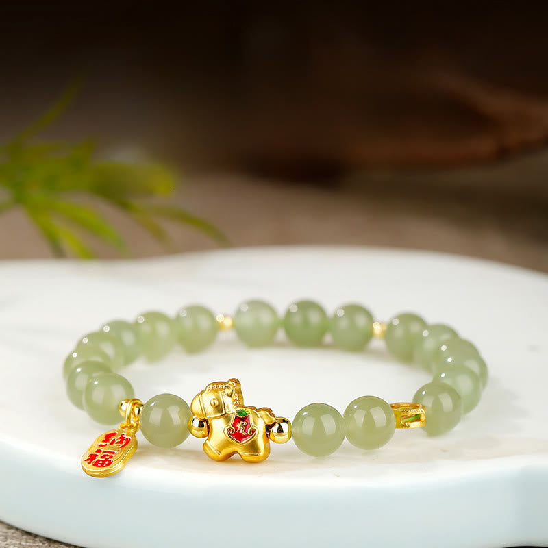 Wear FengShui Year Of The Horse Hetian Jade Abundance Bracelet