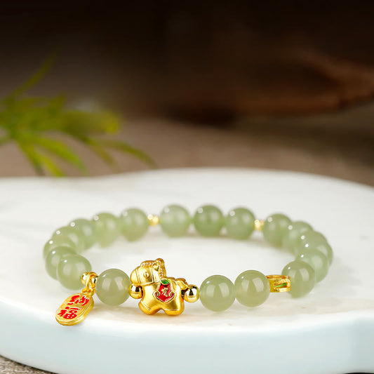 Wear FengShui Year Of The Horse Hetian Jade Abundance Bracelet