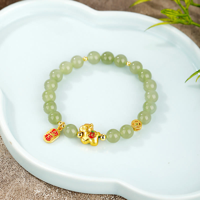 Wear FengShui Year Of The Horse Hetian Jade Abundance Bracelet