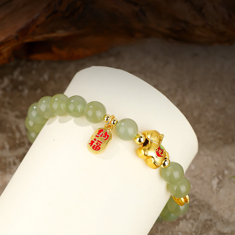 Wear FengShui Year Of The Horse Hetian Jade Abundance Bracelet