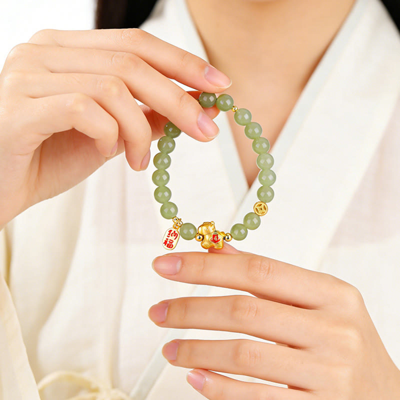 Wear FengShui Year Of The Horse Hetian Jade Abundance Bracelet