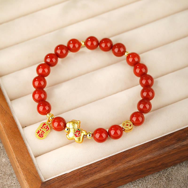 Wear FengShui Year Of The Horse South Red Agate Success Bracelet