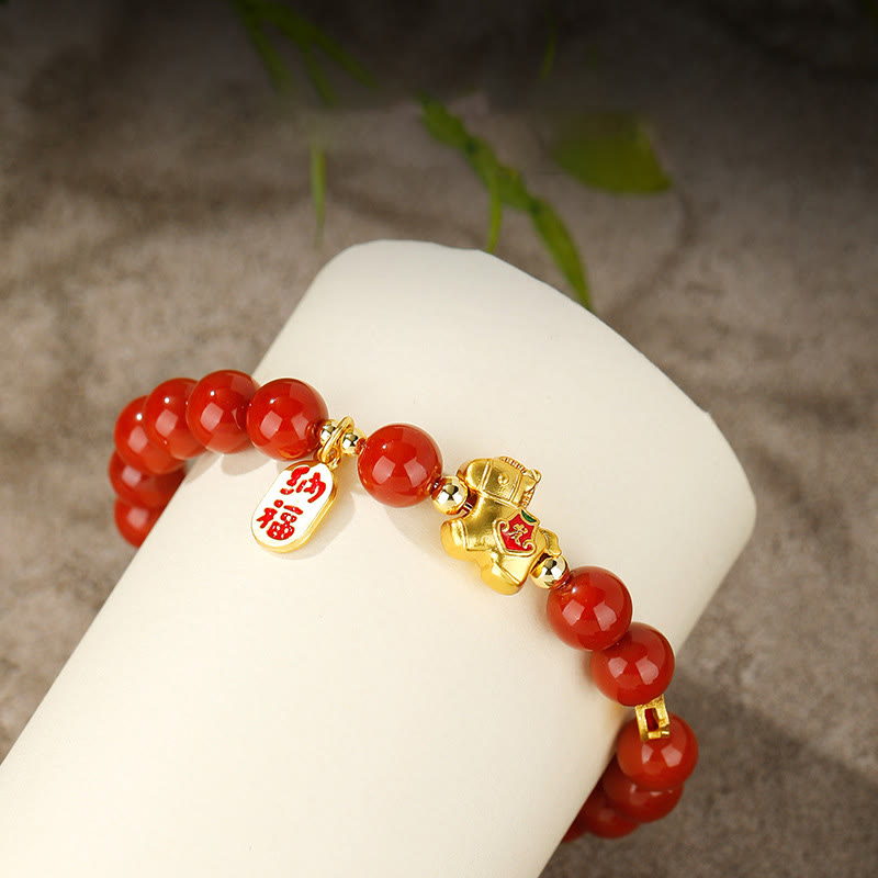 Wear FengShui Year Of The Horse South Red Agate Success Bracelet