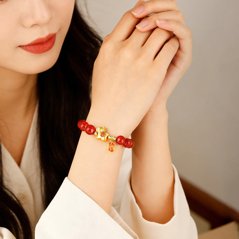 Wear FengShui Year Of The Horse South Red Agate Success Bracelet