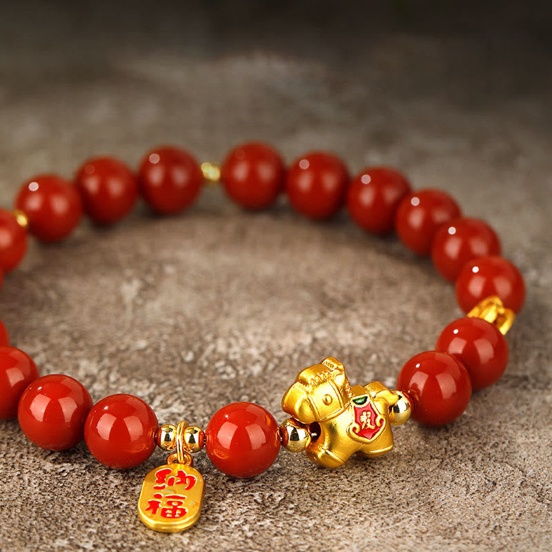 Wear FengShui Year Of The Horse South Red Agate Success Bracelet
