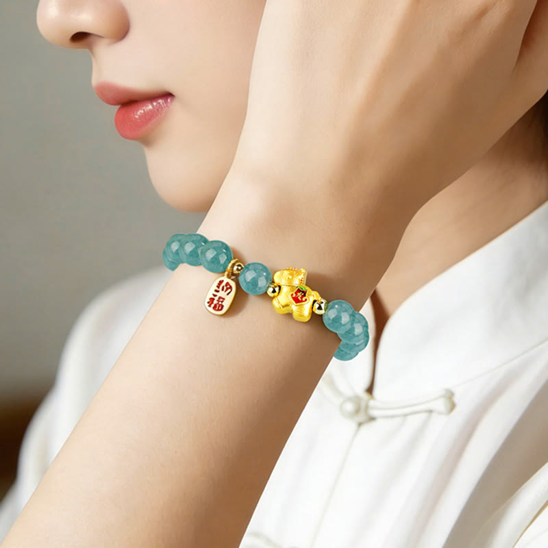 Wear FengShui Year Of The Horse Jade Prosperity Abundance Bracelet