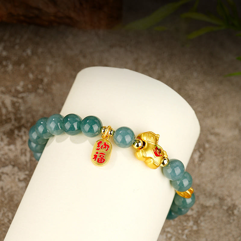 Wear FengShui Year Of The Horse Jade Prosperity Abundance Bracelet