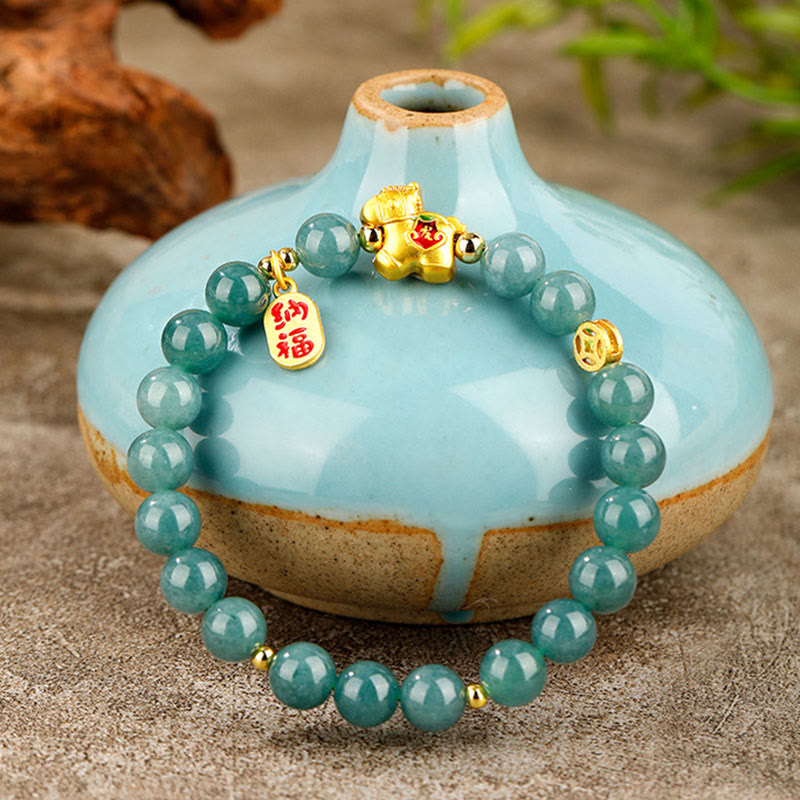 Wear FengShui Year Of The Horse Jade Prosperity Abundance Bracelet