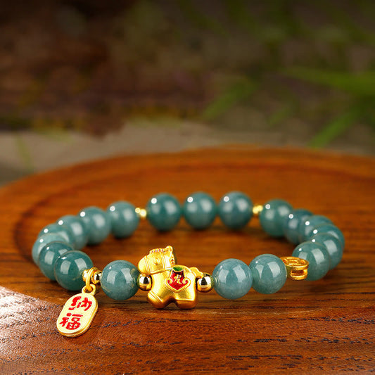Wear FengShui Year Of The Horse Jade Prosperity Abundance Bracelet