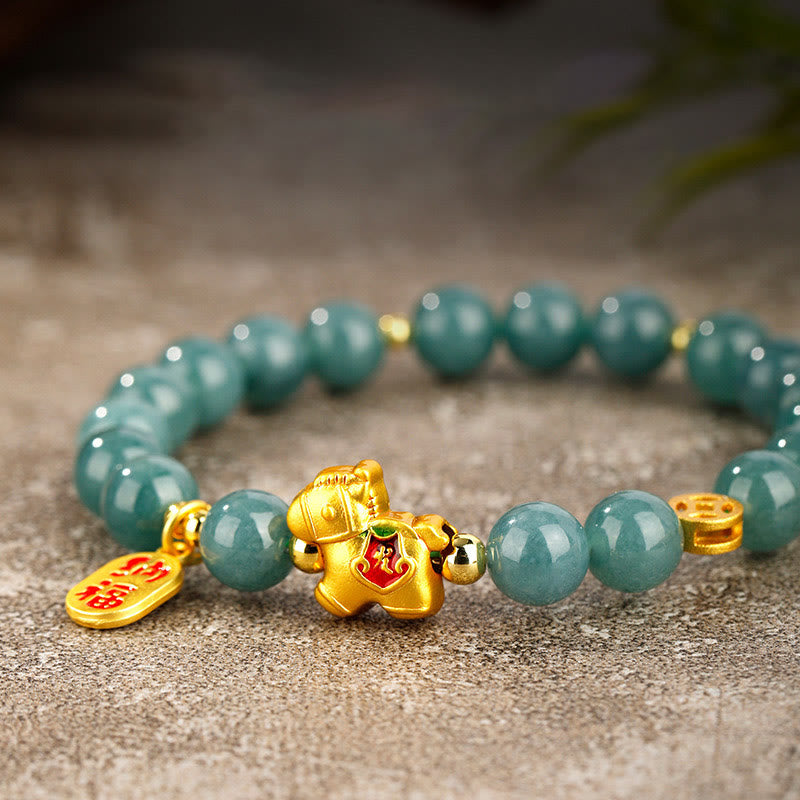 Wear FengShui Year Of The Horse Jade Prosperity Abundance Bracelet