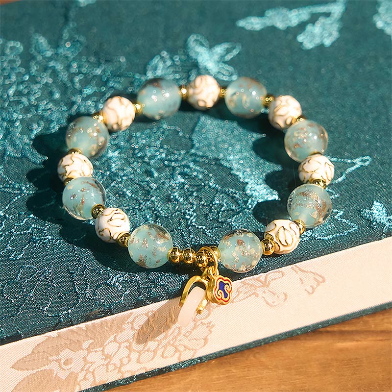 Wear FengShui Blue Liuli Glass Blessings Bracelet